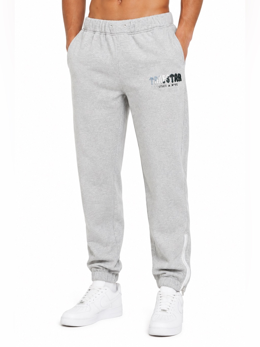Trapstar London Decoded Chenille Logo Grey Joggers Men's Small